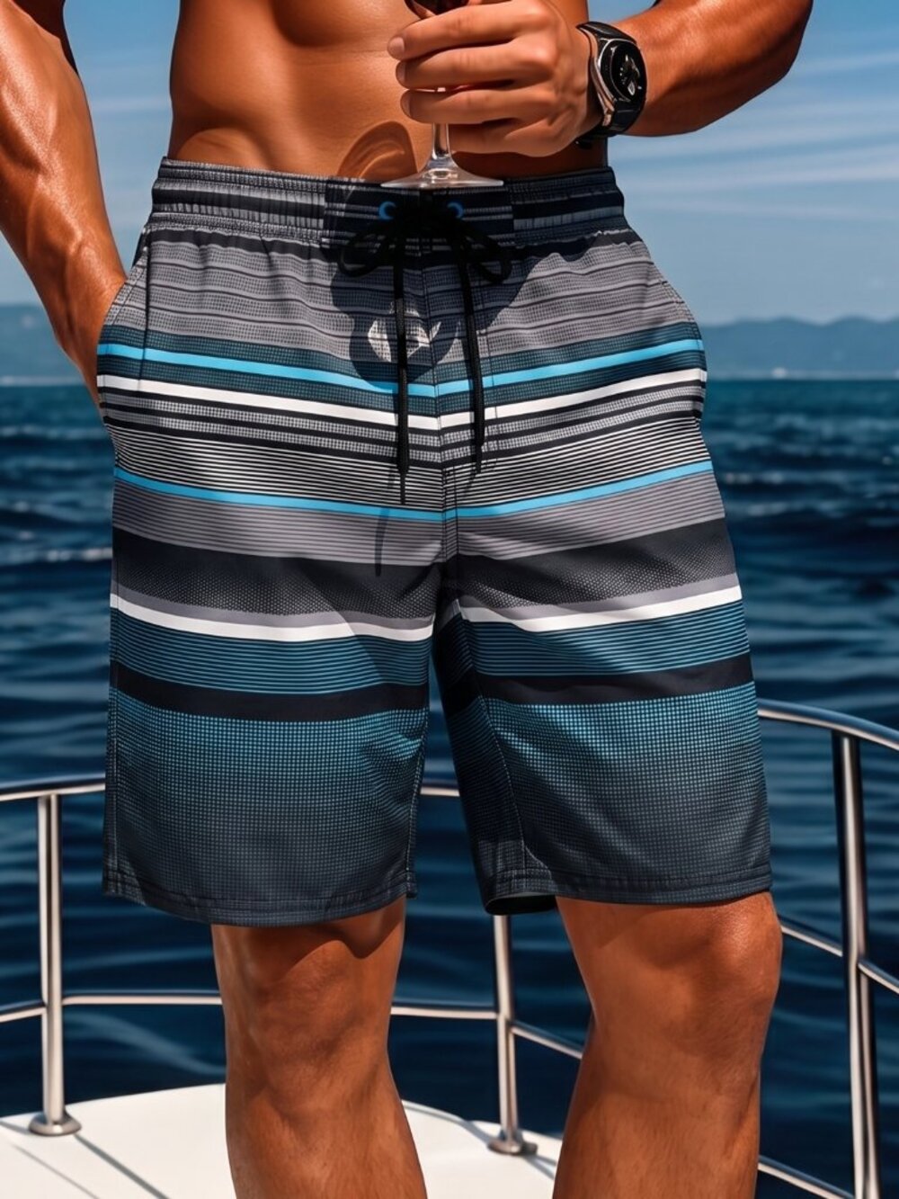 OP Men's Striped Board Shorts